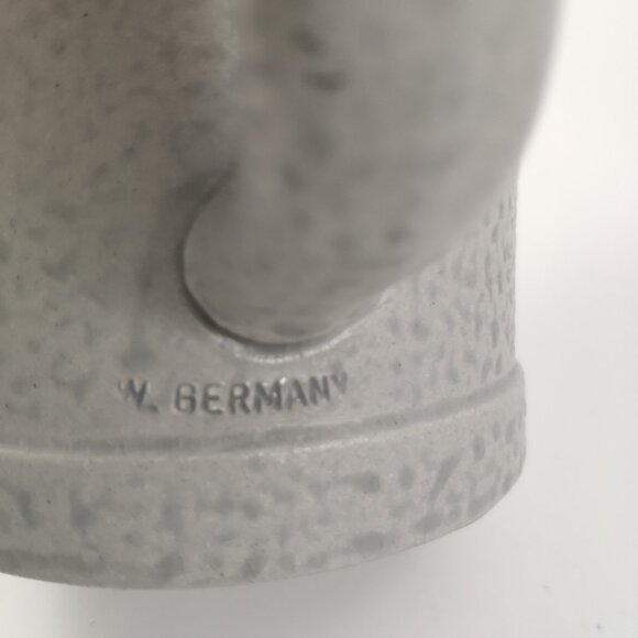 Gerz Salt Glaze Stein Relief Embossed Pottery with Pewter Lid Vtg W.Germany 6.5" - Picture 5 of 13